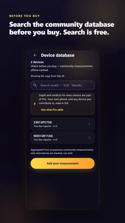 Search the community database before you buy